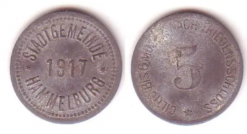 5 Pfennig Notgeld Zink Münze Stadt Hammelburg 1917 (112547)
