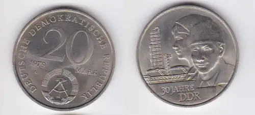 DDR Gedenk Münze 20 Mark 30. Jahrestag der DDR 1979 Stempelglanz (128280)