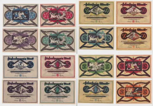 4x 25+ 4x 50 Mark Banknoten Notgeld Landkreis Dortmund und Hörde 1922 (137457)