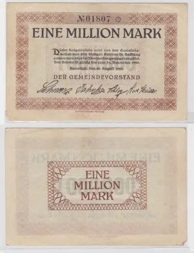 1 Million Mark Banknote Gemeinde Bramfeld 23.08.1923 (135682)