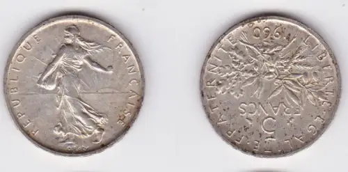 5 Franc Silber Münze Frankreich 1960 (122761)