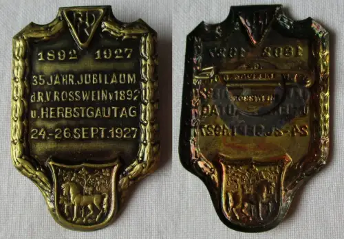 rares Blech Abzeichen Herbstgautag Roßwein Bund Deutscher Radfahrer 1927(149352)