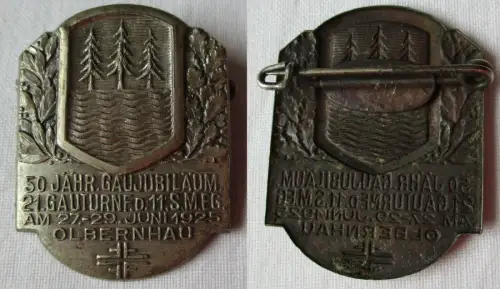 schönes Blech Abzeichen 21 Gauturnfest Olbernhau 1925 (149729)
