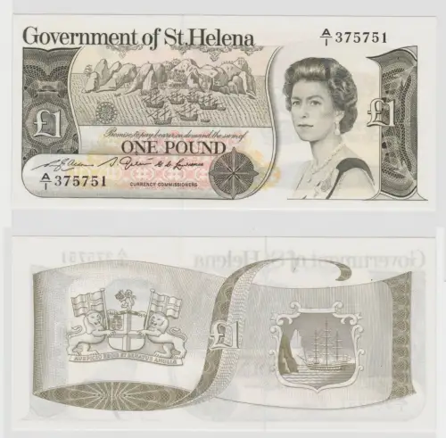 1 Pound Pfund Banknote Governement of St.Helena 1981 kassenfrisch UNC (152155)