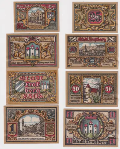 4 Banknoten Notgeld Stadt Trostberg 1920 (158976)