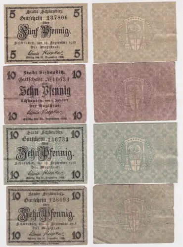 4 Banknoten Notgeld der Stadt Schkeuditz 1918 (156746)