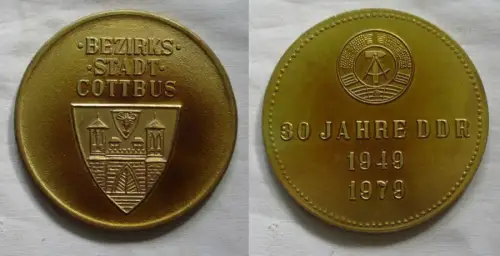 DDR Medaille Bezirksstadt Cottbus - 30 Jahre DDR 1949 - 1979 (151471)