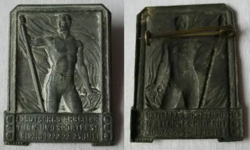 Abzeichen I. Deutsches Arbeiter Turn- und Sportfest Leipzig Juli 1922 (132446)