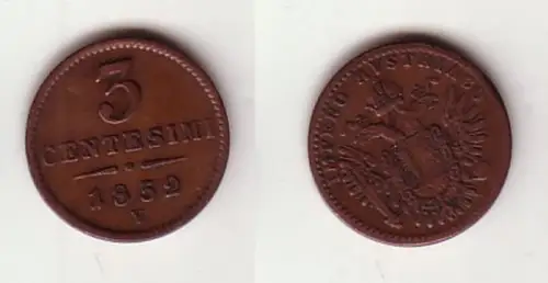 3 Centesimi Kupfer Münze Österreich 1852 V (114416)