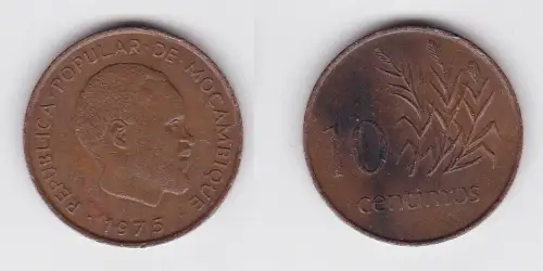 10 Centimos Kupfer Münze Mosambik Moçambique 1975 (118282)
