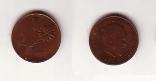2 Centimos Kupfer Münze Mosambik Moçambique 1975 (108319)