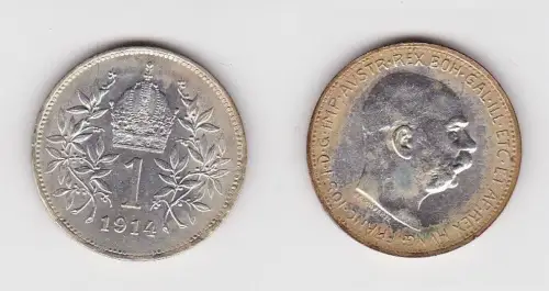1 Krone Silber Münze Österreich 1914 (120540)