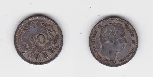 10 Öre Silber Münze Dänemark 1905 (116433)