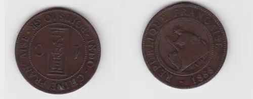 1 Cent Kupfer Münze Französisch Indo China 1888 (131386)
