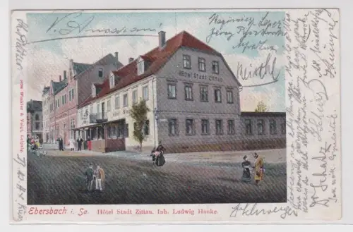97738 Ak Ebersbach - Hotel Stadt Zittau, Inhaber Ludwig Hanke 1905