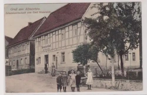 99440 Ak Gruß aus Altmörbitz Schankwirtschaft von Emil Weinreich 1914