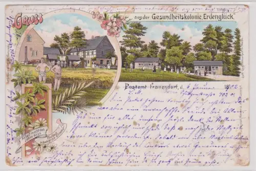43065 Ak Lithographie Gruß aus der Gesundheitskolonie Erdenglück bei Frauendorf 