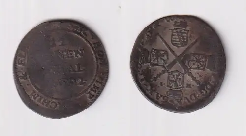 1/12 Taler Sachsen albertinische Linie 1692 IK s/ss (117230)