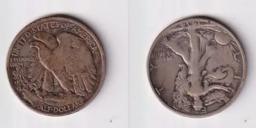 1/2 Dollar Silber Münze USA 1934 s/ss (139605)