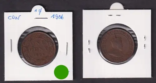 1 Cent Kupfer Münze Kanada Canada 1906 (151763)