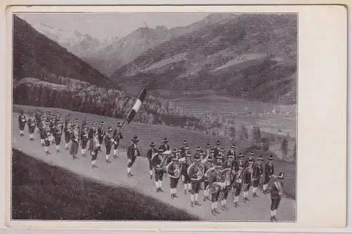 42093 Ak Mieders Stubaital Tirol Schützenkompagnie mit Musik 1929