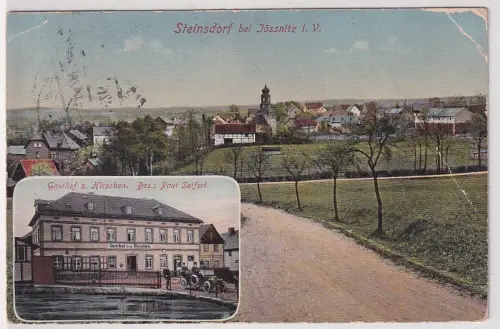 38934 AK Steinsdorf bei Jössnitz - Gasthof zum Hirschen, Bes. Paul Seifert 1925