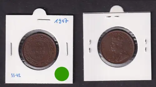 1 Cent Kupfer Münze Kanada Canada 1917 (159420)