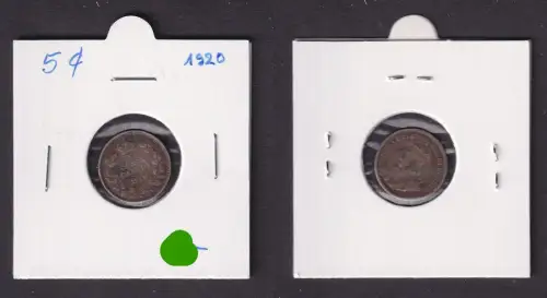 5 Cents Silber Münze Kanada Canada 1920 (151042)