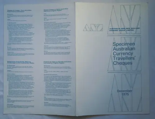 Scheckvordruck Muster Australia and New Zealand Banking Group Ltd. 1979 (133003)