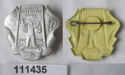 seltenes DDR Kunststoff Abzeichen 2.Oderfestspiele 1962 (111435)