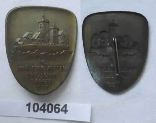 altes Blech Abzeichen III.Wartburgtreffen Deutscher Sänger 1955 (104064)
