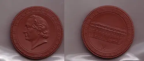 DDR Porzellan Medaille Goethes Wohnhaus Weimar (112664)