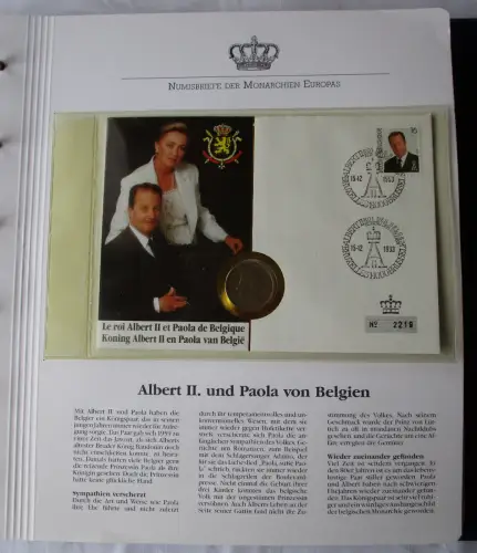schöner Numisbrief Belgien mit 20 Franc Münze 1993 (110075)