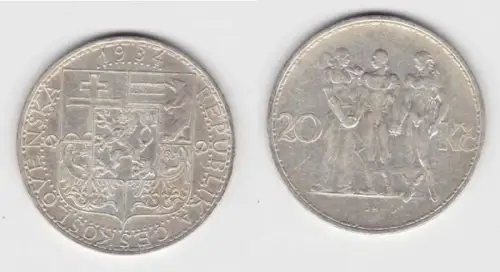 20 Kronen Silber Münze Tschechoslowakei 1934 (142225)