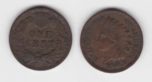 1 Cent Kupfer Münze USA 1903 (142797)