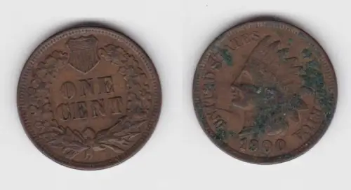 1 Cent Kupfer Münze USA 1900 (142540)