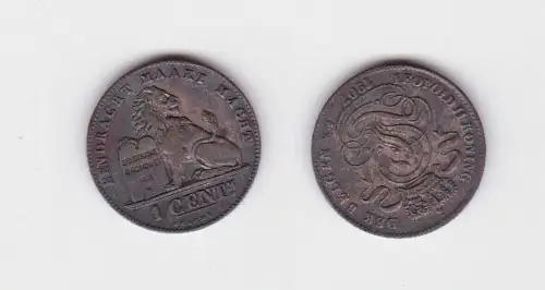 1 Centimes Kupfer Münze Belgien 1907 (130723)