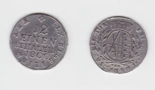 1/12 Taler Silber Münze Sachsen 1800 IEC (130214)