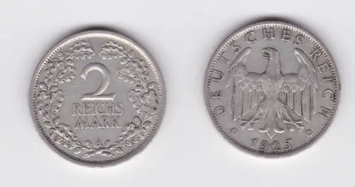 2 Mark Silber Münze Weimarer Republik 1925 A Jäger 320 (126837)