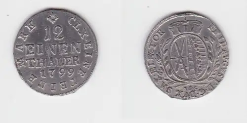 1/12 Taler Silber Münze Sachsen 1799 IEC (130295)