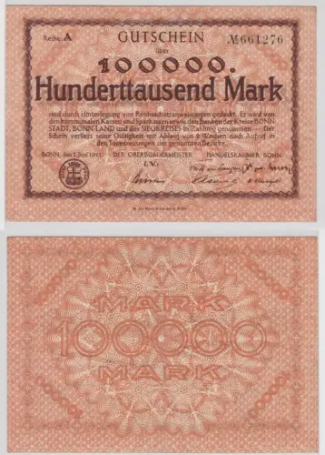 100000 Mark Banknote Stadt Bonn 1.Juni 1923 (153957)