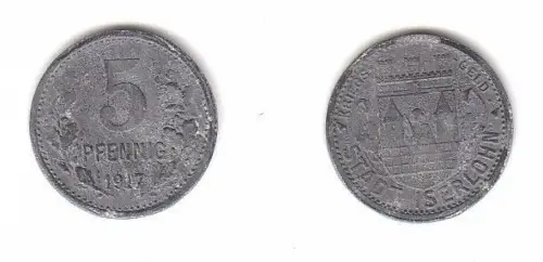 5 Pfennig Zink Münze Notgeld Stadt Iserlohn 1917 (113250)