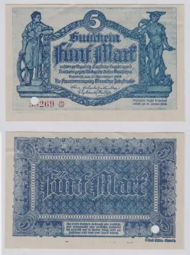 5 Mark Banknote Finanzvereinigung Chemnitzer Industrieller 16.11.1918 (153827)