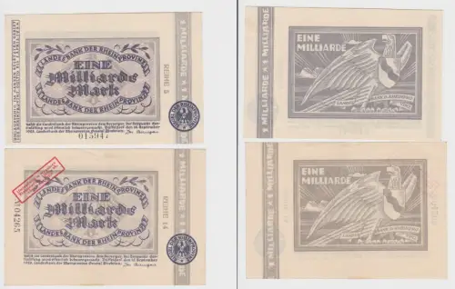 2 Banknoten Inflation Hessische Landesbank Düsseldorf 1923 (153788)