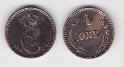 1 Öre Kupfer Münze Dänemark 1891 (132187)