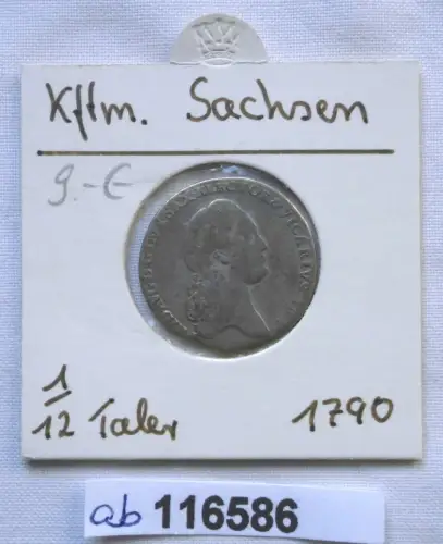 1/12 Taler Silber Münze Kurfürstentum Sachsen Friedrich August III 1790 (116586)