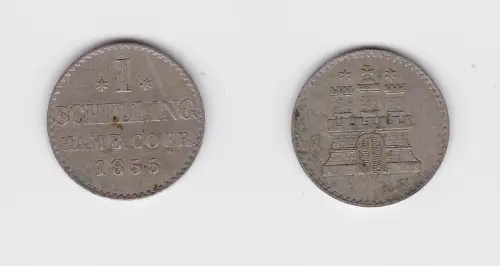 1 Schilling Silber Münze Hamburg 1855 (131065)
