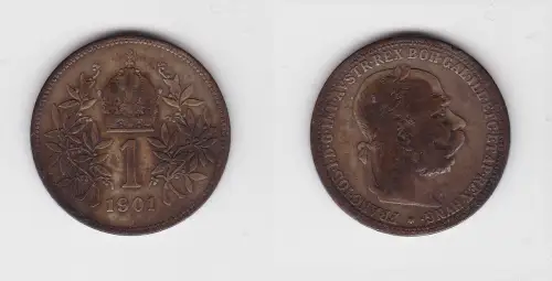 1 Krone Silber Münze Österreich 1901 (133455)