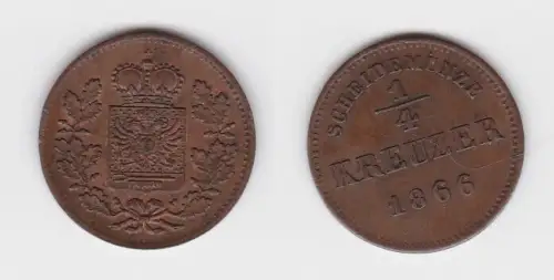 1/4 Kreuzer Kupfer Münze Schwarzburg-Rudolstadt 1866 (130199)