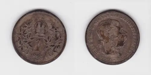 1 Krone Silber Münze Österreich Ungarn 1895 K.B. (133446)